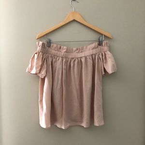 Blush Pink Off the Shoulder Blouse